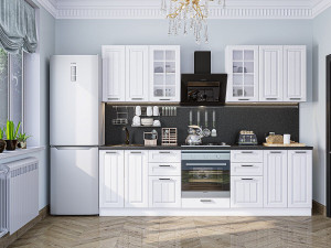 Кухонный гарнитур прямой Прага белый 220
