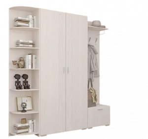 Прихожая прямая Лотос К-15 Бодега белая 183х38х215 см