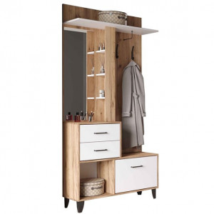 Прихожая Белла Крафт золотой/ Белый 100х217х36