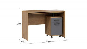 Стол трансформер Норман Дуб Крафт золотой, Графит Серый