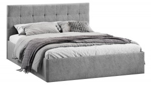 Кровать Джоли с подъемным механизмом без заглушины Микровелюр Wellmart Silver 180*200