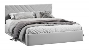 Кровать Кевия с подъемным механизмом с заглушиной Велюр Confetti Silver 180*200