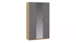 Шкаф распашной трехстворчатый комбинированный «Хилтон» Серый