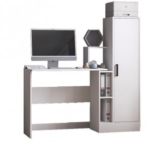 Стол компьютерный письменный СКМ-2 белый 135х60х135