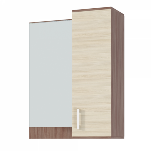 Полка с зеркалом НИКА ПЗ800 ясень шимо темный/светлый 80х92