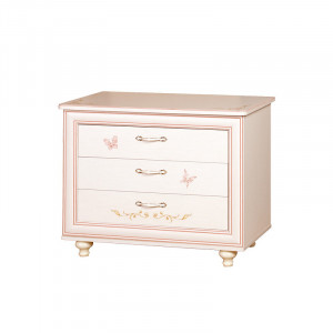 Комод Алиса 3 ящика Кремовый белый 96см