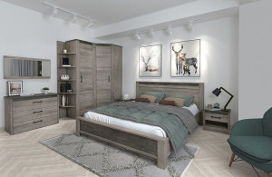 Спальный гарнитур Денвер Риббек серый