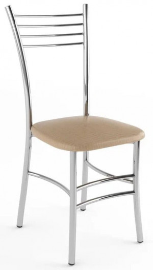 Стул кухонный Трио хром/экокожа бежевый кайман 38х52х93