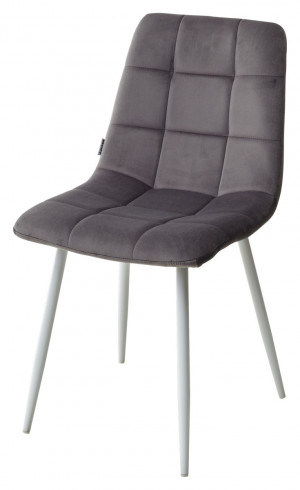 Стул мягкий Даллас конус белый/велюр графит 49х46х90