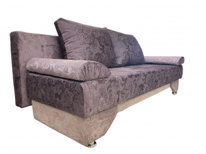 Диван прямой раскладной ППУ Рио-3  фиолетовый с узорами 190 см