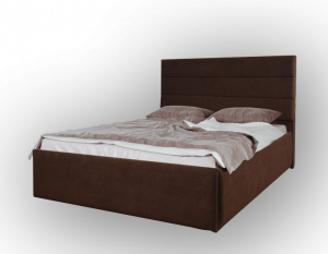 Кровать двуспальная мягкая с ПМ Ривьера коричневая 160x200