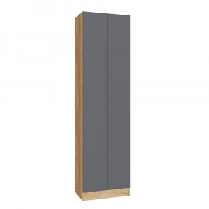 Шкаф распашной 2-х створчатый платяной с евроштангой дуб крафт золотой/графит 60х40х220