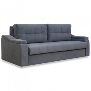 Диван прямой НПБ тройной расклад металлокаркас Марсель микровелюр серый 245 см