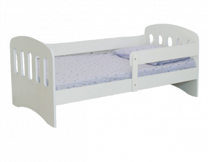 Кровать детская односпальная Малыш с бортиком белая 80х160