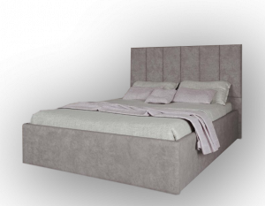Кровать двуспальная мягкая с ПМ Шарм серый 160х200