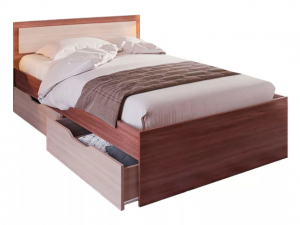 Кровать Гармония 900 с ящиками Ясень шимо темный/шимо светлый (Ш952*В780*Д2032)