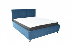 Кровать двуспальная интерьерная LORA Лора с ПМ  велюр 160х200