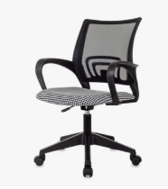 Кресло компьютерное сетка черный белый 60х47х44