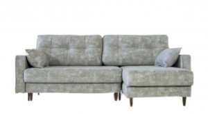 Диван угловой раздвижной НПБ Вегас серый плюш 230х160