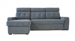 Диван угловой ППУ Токио 2 серый велюр 350х186