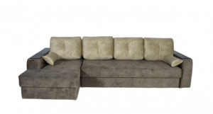 Диван угловой раздвижной НПБ Дублин L бежевый/коричневый 330х178