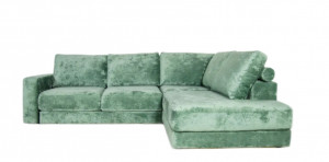 Диван угловой раздвижной НПБ Барселона зелёный плюш 300х240