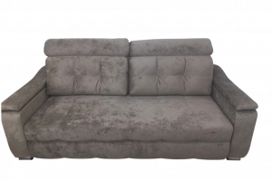 Диван прямой раскладной ППУ Альфа Нью на металлокаркасе бежевый плюш 230 см