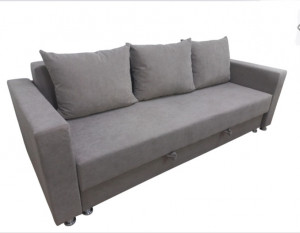 Диван прямой раскладной ППУ Еврокнижка бежевый велюр 220 см