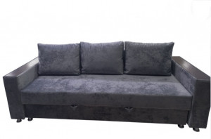 Диван прямой раскладной НПБ Еврокнижка серый плюш 220 см