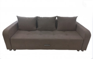 Диван прямой раскладной ППУ Еврокнижка бежевый велюр 220 см