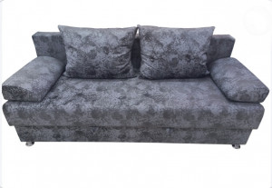 Диван прямой раскладной ППУ Еврик антивандальная ткань серый 190см