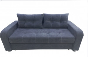 Диван прямой тройной раскладки ППУ серый велюр 205 см