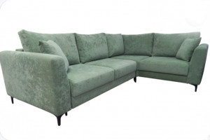 Диван угловой раскладной НПБ Даймонд светло-зеленый плюш 300х210