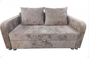 Диван прямой раскладной ППУ Баян бежевый плюш 165 см