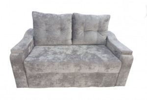 Диван прямой тройной раскладки на металлокаркасе бежевый плюш 180 см