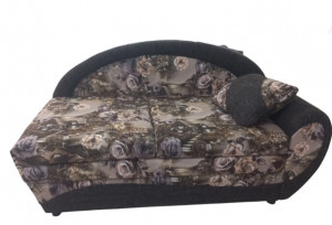 Детская мини Тахта раздвижная ППУ с принтом коричневая в цветочек 155 см