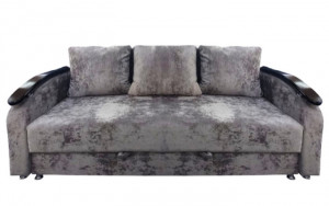 Диван прямой раскладной ППУ Еврокнижка серый плюш 220 см