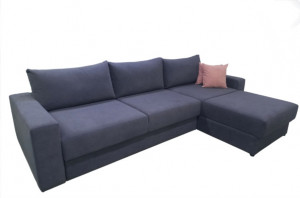 Диван угловой раскладной НПБ Брамус серый велюр 340х210