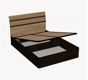 Кровать двуспальная Скарлет с подъёмным механизмом венге/крафт табачный 180х200