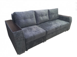 Диван прямой раскладной НПБ Норд с выкатным модулем серый плюш 260 см.