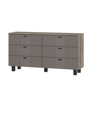 Комод 6 ящиков Олива КМ-04 Дуб каньон 130х37х69