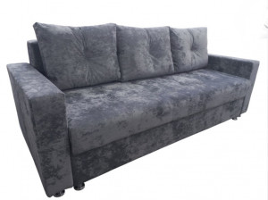 Диван прямой раскладной НПБ Еврокнижка серый плюш 220 см