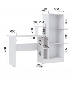 Компьютерный стол СКМ-1 белый/дуб крафт золотой 135х60х114