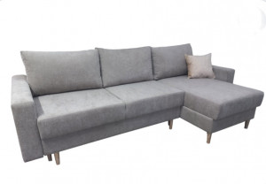 Диван угловой раскладной НПБ Троя бежевый велюр 275х160