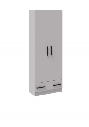 Шкаф 2х-створчатый распошной Кевин белый 80х37х215