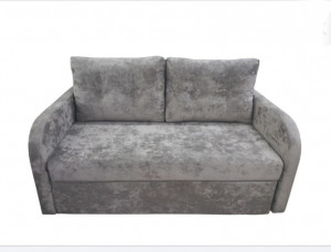 Диван прямой раскладной ППУ Арго серый плюш 160 см