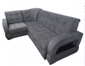 Диван угловой раскладной Фаворит серый 250 см