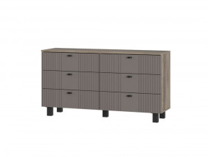 Комод 6 ящиков Олива КМ 04 Дуб Каньон MФ14 130х37х69