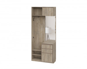 Прихожая Этна с зеркалом модульная система дуб сонома 100х45х230 см
