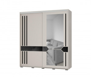 Шкаф-купе 2-х створчатый Крафт-9 Кашемир/зеркало 196х59х217 см